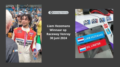 Liam Hezemans winnaar op Raceway Venray