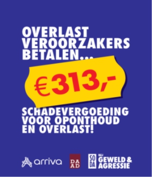 Arriva pakt overlast aan met boetes van €313,-