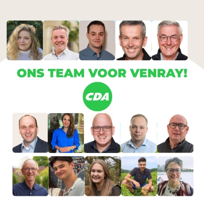 Één team voor de toekomst van Venray: CDA presenteert eerste 15 kandidaten